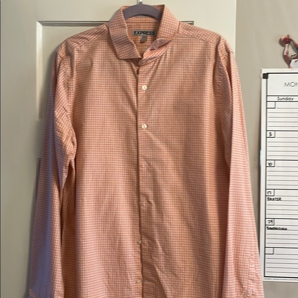 Express orange long sleeve button shirt